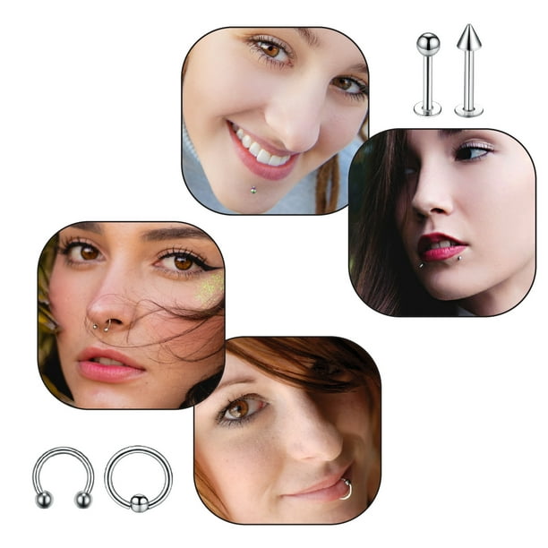 Bodyj4you 10pcs piercing needles surgical steel ear nose belly 2024 tongue nipple eyebrow labret
