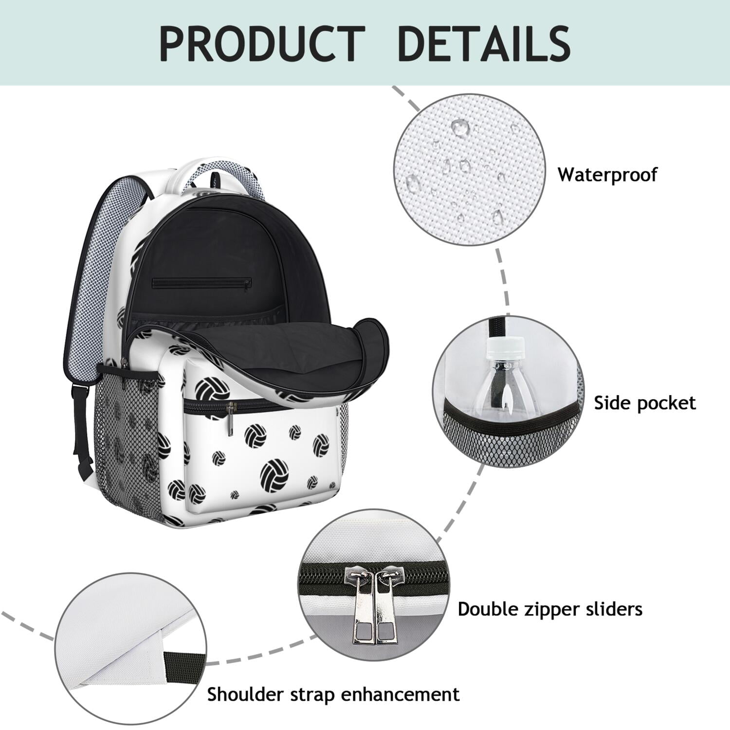 Sports Competition Print Backpack for Teens - Waterproof & Lightweight Student Backpack - Breathable Shoulder Straps for Baseball, Soccer, Football