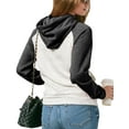 thumbnail image 3 of Doublju Women's Long Sleeve Lightweight Pullover Raglan Hoodie Sweatshirts, 3 of 4