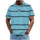 thumbnail image 2 of Blusa y camisa de manga corta con cuello vuelto para hombre, informal, de moda, de color liso, con botones, solapa y hebilla de gancho, camiseta de manga corta de poliéster para hombre., 2 of 5
