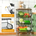 thumbnail image 2 of Fruit Vegetable Basket for Kitchen, 5 Tier Stackable Fruit Vegetable Storage Baskets with Wheels, Metal Wire Storage Basket Organizer Cart for Kitchen, Pantry, Bathroom, 2 of 11