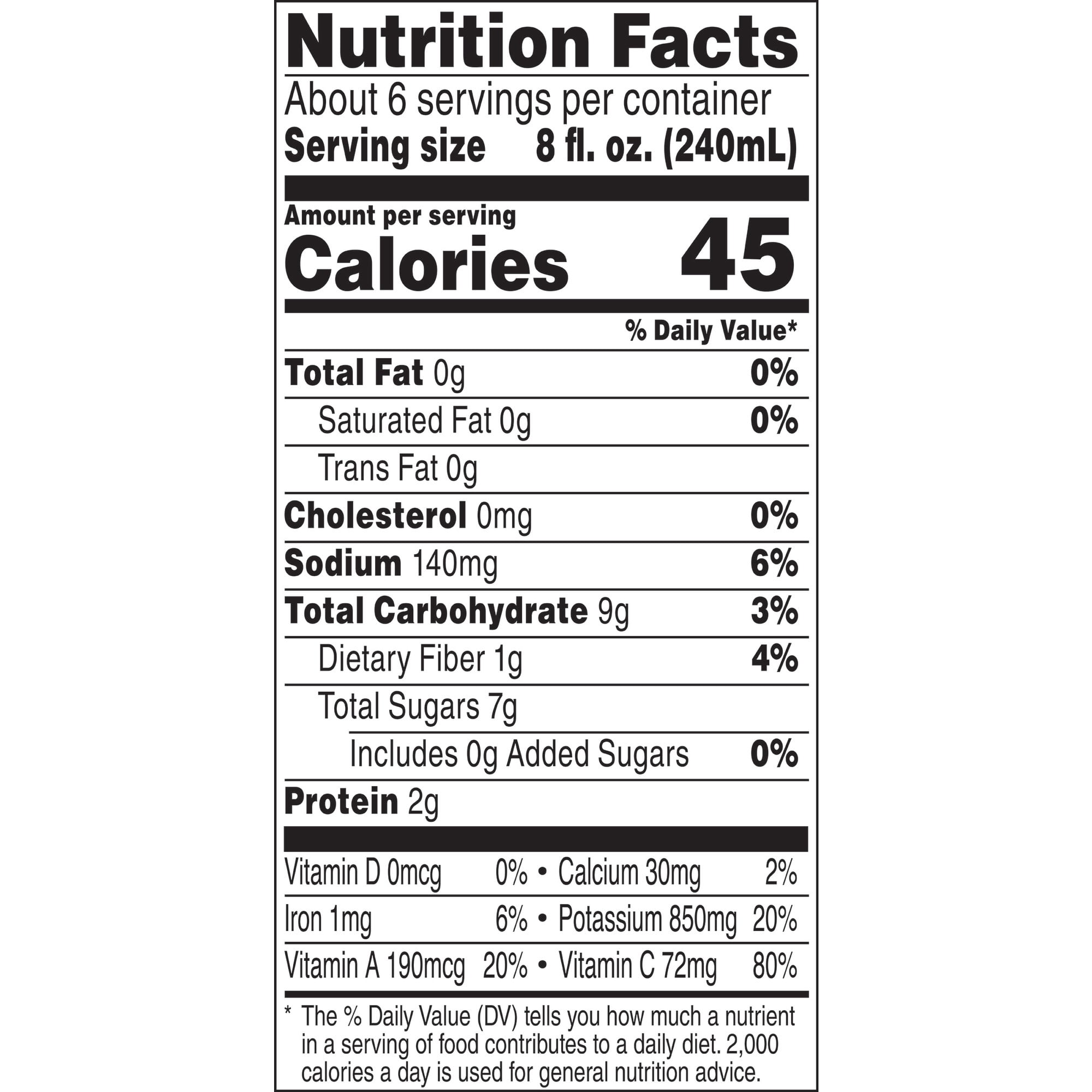 V8 low sodium nutrition cheap facts