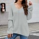 thumbnail image 3 of Suéter Jerseys de ganchillo para mujer, estilo informal, traje de vacaciones de ajuste holgado (gris M) Ygjytge Gris T M para Mujer, 3 of 7