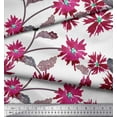 thumbnail image 3 of Soimoi Georgette Viscose Fabric Leaves & Aster Flower Print Sewing Fabric Yard 42 Inch Wide, 3 of 3