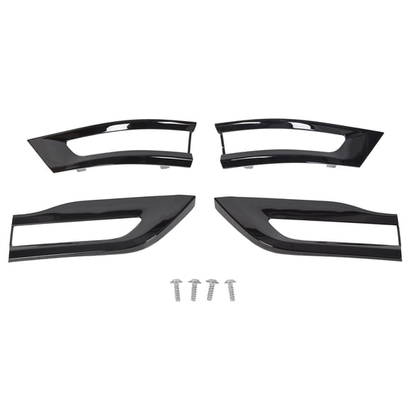 WaiRitoday Compatible With 2014-2021 Jeep Grand Cherokee Gloss Black Tail Light Lamp Trim Bezel Kit