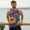 thumbnail image 6 of Salouo Psychedelic Sunflowers for Men's Tank Tops,Sleeveless Muscle Shirts for Men Quick Dry Workout Tank Top Gym Muscle Tee Fitness Bodybuilding Sleeveless T Shirt-4X-Large, 6 of 7
