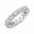 thumbnail image 3 of 3Ct Round Lab-Created Diamond Full Eternity Band Wedding Ring 14K White Gold Plated Silver, 3 of 4