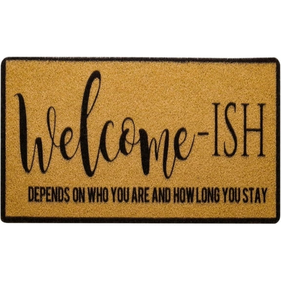 Welcome-ish Depends Who You are- Mats for Front Door Entry Front Porch Doormat Non-Slip Carpet Rugs Floor Mat Decorative for Home Bathroom Kitchen Indoor 18x30 Inch