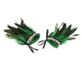 thumbnail image 3 of 1 par de muñequeras de felpa, accesorios para disfraces, plumas sintéticas Steampunk, calentadores de brazos teñidos, muñequera para baile latino, verde Macarena Puños de muñeca, 3 of 8