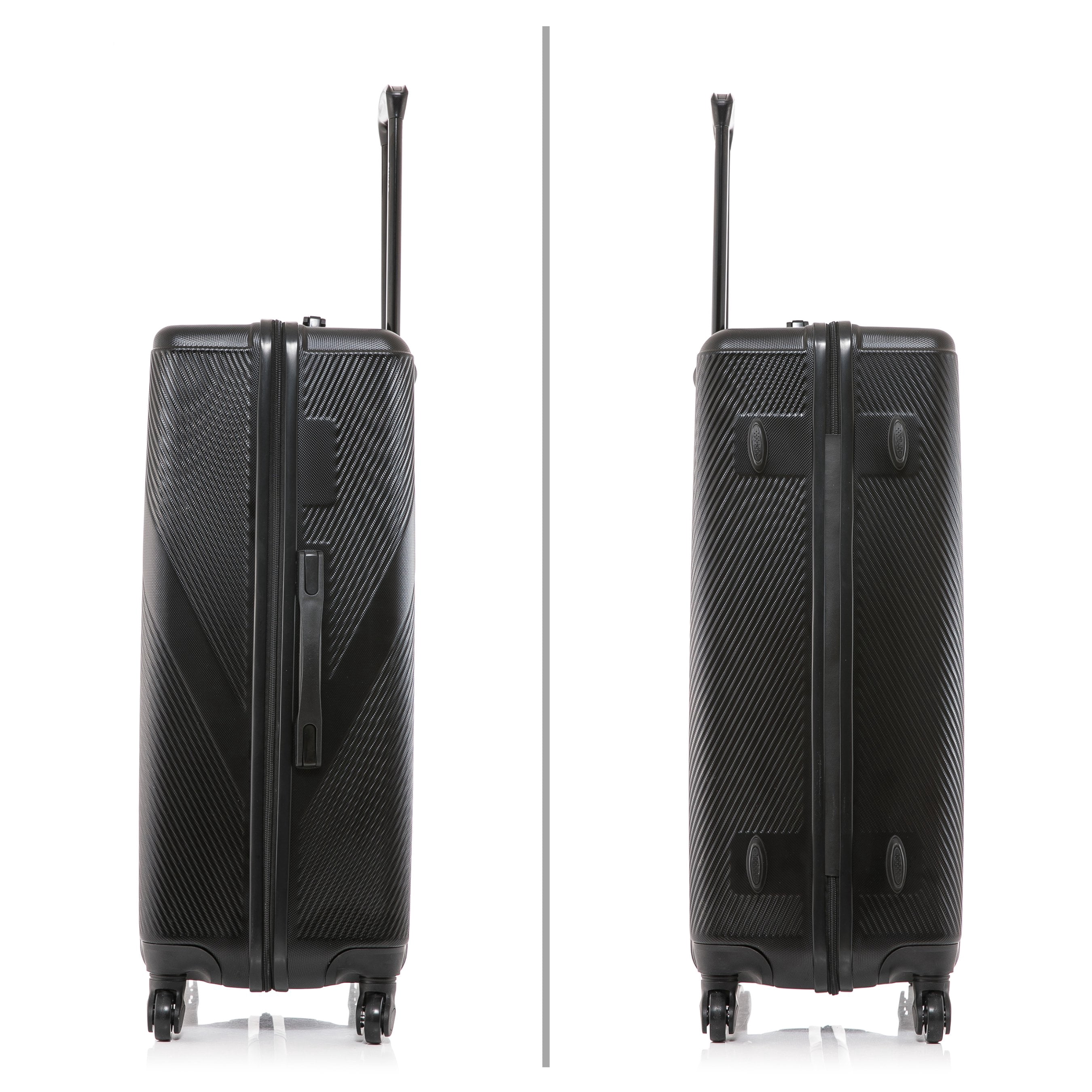 DUKAP Discovery 3-Piece Hardside Luggage Sets with Spinner Wheels, Handle and Trolley, (20"/24"/28"), Black