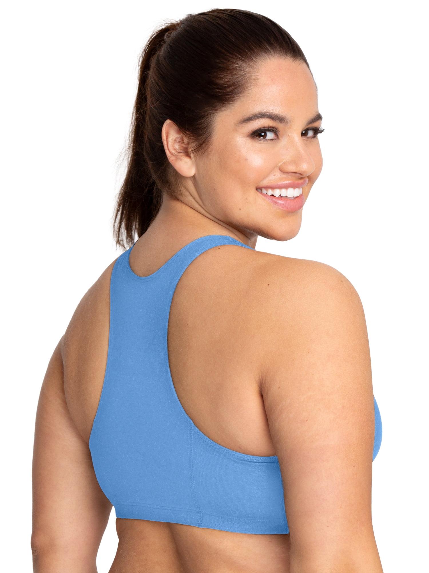 Fruit of the Loom Women's Tank Style Cotton Sports Bra, 3-Pack, Style- 9012