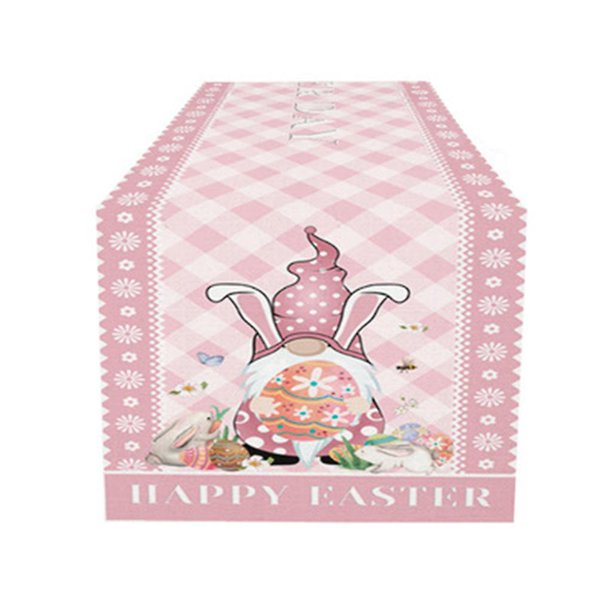 30W Camino de mesa con estampado de Gnomo de Pascua, mantel de lino y algodón, decoraciones para fiesta en casa