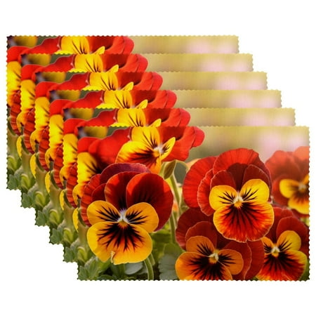 

Placemats Set of 4 Washable Place Mats for Dining Table Butterfly Flowers