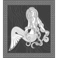 thumbnail image 3 of Mermaid Duvet Cover Set, Retro Art Illustration of a Girl Brushing Hair and Border Celtic Patterns, Decorative 3 Piece Bedding Set with 2 Pillow Shams, Calking Size, Brown White, by Ambesonne, 3 of 3