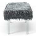 thumbnail image 3 of Furniture of America Raven II Contemporary Fabric Upholstered Bench in Gray, 3 of 7