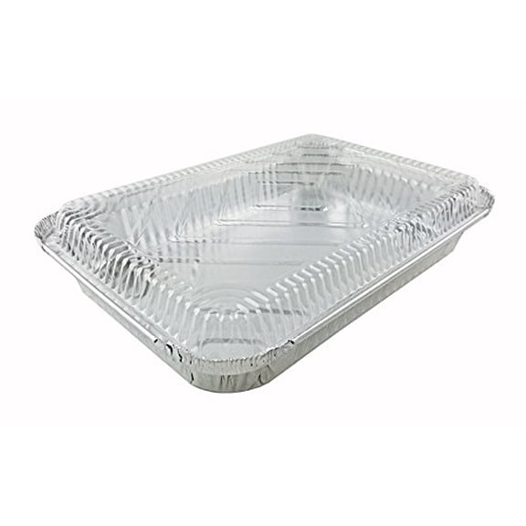 Handi-Foil 4 lb. Oblong Aluminum Entrée Dinner Food Storage Pan w/Dome Lid (pack of 125)