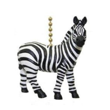 Stripes Halogen Three Light - African Safari Plains Zebra Stripes Ceiling Fan Light Pull
