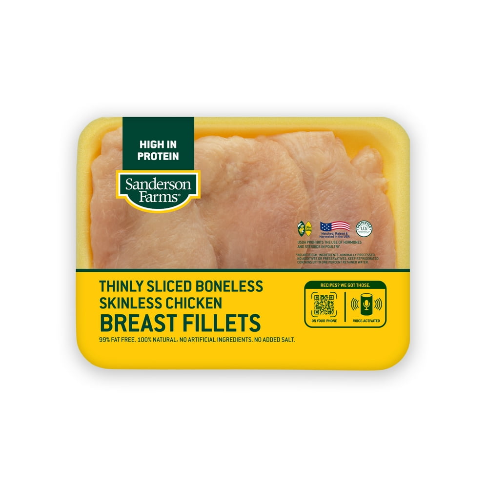 Sanderson Farms Fresh Boneless Skinless Thinly Sliced Chicken Breast