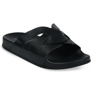Gaahuu womens braided faux leather open toe footbed sandal