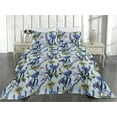 thumbnail image 2 of Ambesonne Wild Flowers Quilted Bedspread Set 3 Pcs, Jungle Boho Lily Bloom, Queen, Apple Green Dark Lavender, 2 of 4