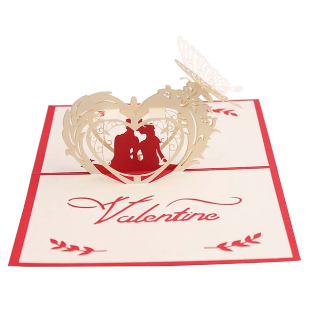 Tarjetas de felicitación 3D hechas a mano con sobre para San Valentín. Regalos para parejas.