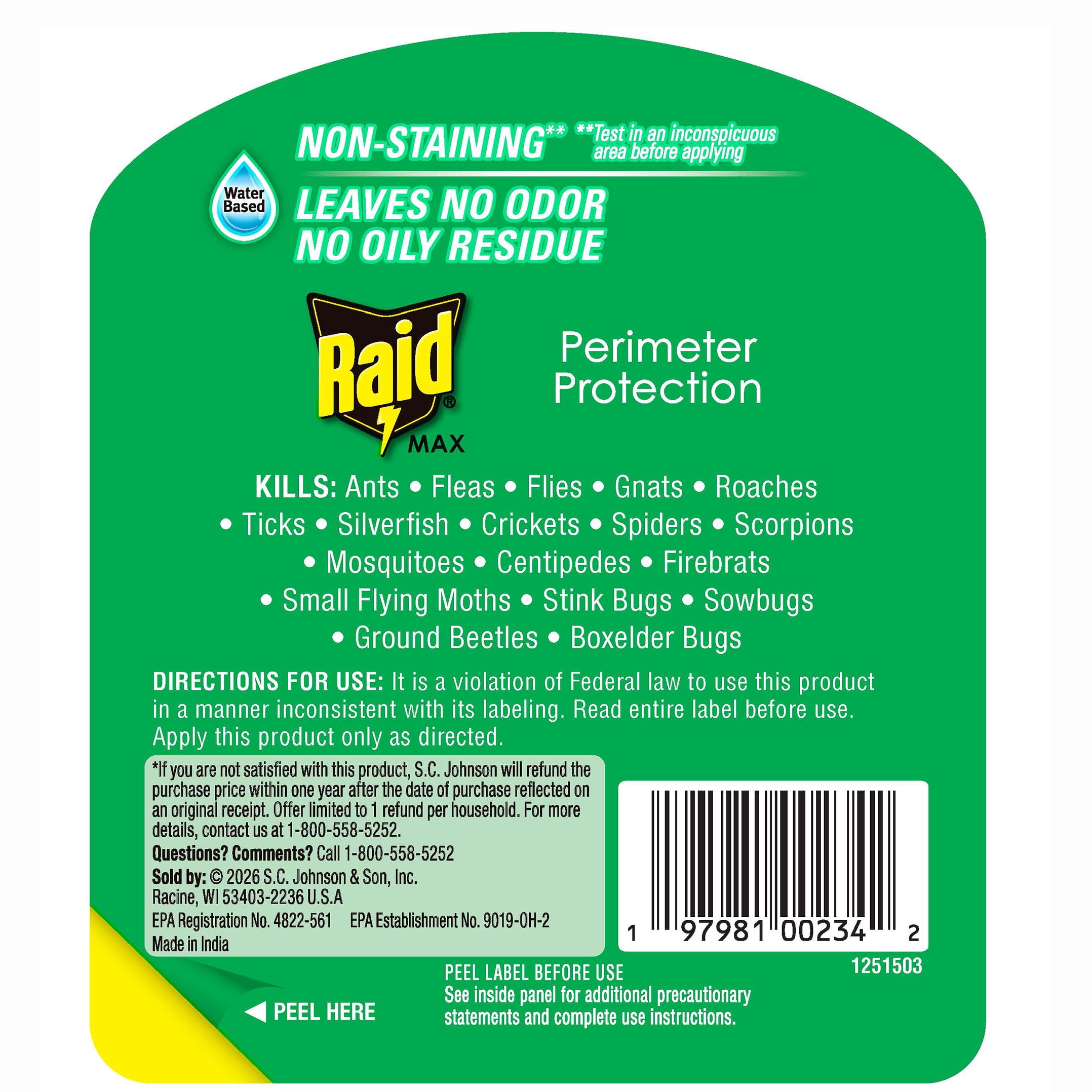 Raid Outdoor Perimeter Protection Spray, 18 Month Indoor and Outdoor Bug Barrier, 32 oz
