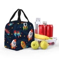 thumbnail image 4 of Bingfone Spaceships and Stars Print Lunch Bag Insulated Lunch Box, Small Leakproof Cooler Food Lunch Containers Reusable High Capacity Lunch Tote Bags for Work, Travel, Outdoor, 4 of 5