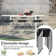 thumbnail image 5 of RELAX4LIFE Stackable Classroom Stools Set-of-6-17.5’’ Backless Decoration Nesting Stools w/Round Top for Office Dining Room School Students, 6-Pack Portable Metal Stool Flexible Seating (Black+Grey), 5 of 8
