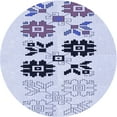thumbnail image 1 of Ahgly Company Machine Washable Indoor Round Transitional Lavender Blue Area Rugs, 7' Round, 1 of 7