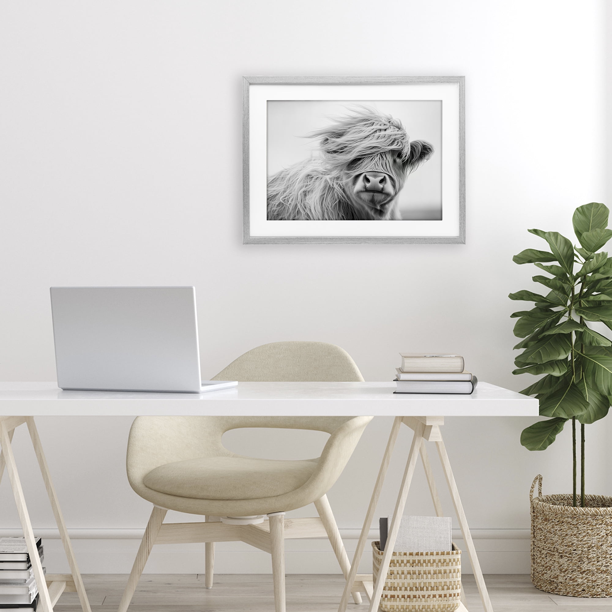 Stupell Industries Easy Breezy Highland Gray Framed Print Under Glass, design by Tina LeCour