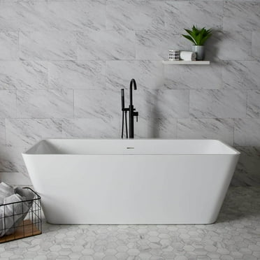 Randolph Morris RMBP39-59-ORB, White Acrylic 59" x 29.5", 59gal Freestanding Bathtub