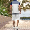 thumbnail image 4 of Vedolay Mens' Short Sets Men's Short Sets Outfits 2 Piece Summer Tracksuit Short Sleeve Shirt and Shorts Set,Red XL, 4 of 5