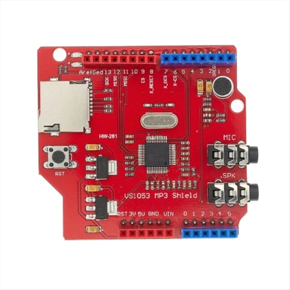 VS1053 Stereo Audio MP3 Player Shield Record Decode Development Board Module for OGG Real-Time Encoding Recording,1 * VS1053 module,Red