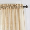 thumbnail image 3 of Set of 2 Piece Linen Textured Semi-Sheer Rod Pocket Window Curtain Panels (95" Long, Gold), 3 of 4
