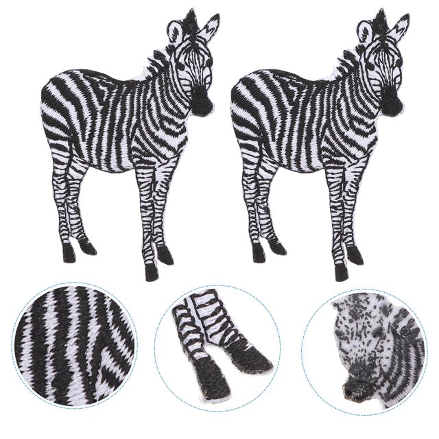 WASHWEPE 2Ud Parche Animal Bordado Multicolor Para Ropa Y Accesorios Tela Con