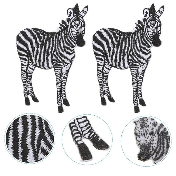 WASHWEPE 2Ud Parche Animal Bordado Multicolor Para Ropa Y Accesorios Tela Con