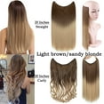 thumbnail image 2 of Sego New Invisible Secret Wire in Real Hair Extensions One Piece Curly Wavy Straight Thick Hair Extension Synthetic Hairpieces for Women, 2 of 8