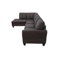 thumbnail image 6 of Star Home Living Marseille Linen Fabric Sectional Sofa Set in Dark Brown, 6 of 9