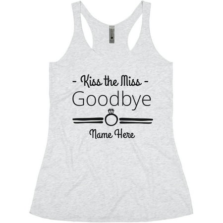 Kiss The Miss Goodbye Custom Bachelorette: Slim Fit Racerback Tank Top