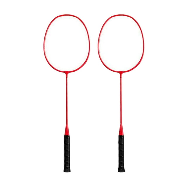 jinwen Badminton Rackets 2Pcs Badminton Equipment for Beach Indoor Outdoor Backyard Red