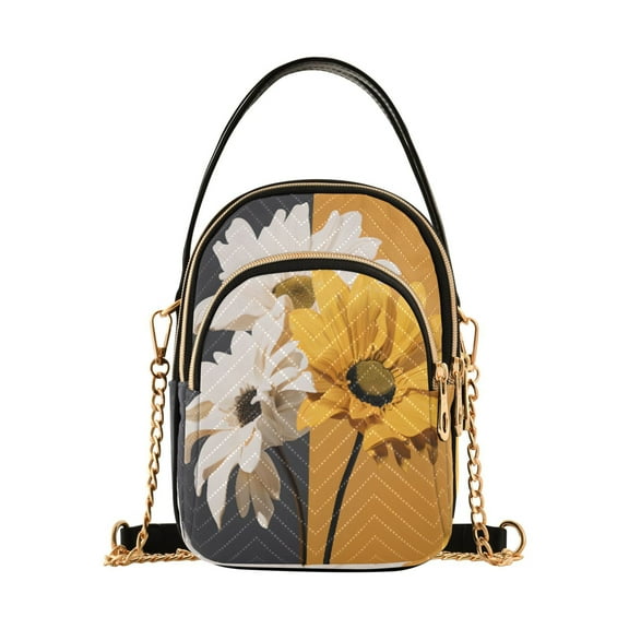 ALAZA Chain Crossbody Bags for Women Sunflowers Shoulder Handbag Phone Purse