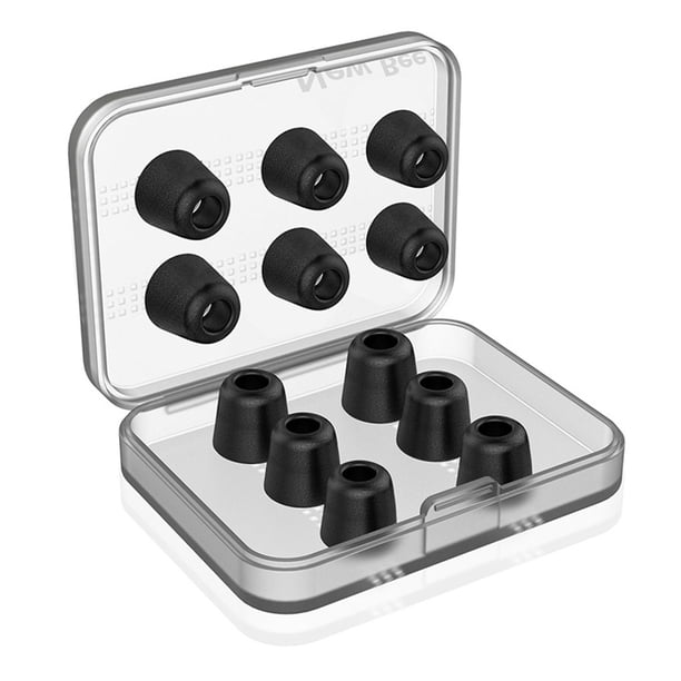 Esponja de espuma viscoelástica Puntas para los oídos Tapones para los oídos Reemplazo de cojín para auriculares internos, Negro, Espuma viscoelástica 12PCS/Set Vogacara EL3314-02B