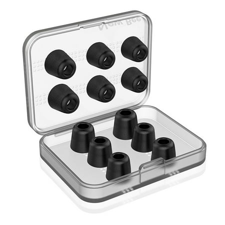 

Machinehome 12PCS/Set Memory Foam Sponge Ear Tips Earplugs Cushion Replacement for In-Ear Earphone Black Memory Foam