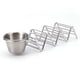 thumbnail image 2 of Soporte para tacos de acero inoxidable con 3 rejillas en forma de V, brillante, para cocina, hogar, con taza para salsa, 2 of 10
