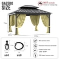 thumbnail image 2 of Pakunoda 11' X 6.5' Gazebo Universal Replacement Privacy 4-Panel Curtains, Waterproof Outdoor Curtains Light Yellow Sidewall with Zipper for Patio Garden Backyard 10' X 12' Gazebo, Curtain Only, 2 of 8
