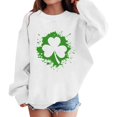 thumbnail image 2 of Otqutp St Patricks Day Sweatshirt for Teen Girls Pullover Crewneck Sweatshirts Kids Long Sleeve Irish Shamrock Graphic Hoodie Shirt, 2 of 8
