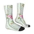thumbnail image 3 of Uemuo Vintage Wood with Floral Pattern Women's Crew Socks, Soft Durable Breathable Moisture-Wicking with Odor Control Cotton socks, 3 of 9