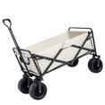 thumbnail image 4 of Carrito plegable carrito de viaje pesado carrito de comestibles plegable carrito de compras al aire libre camping car 8 pulgadas ruedas blancas, 4 of 10
