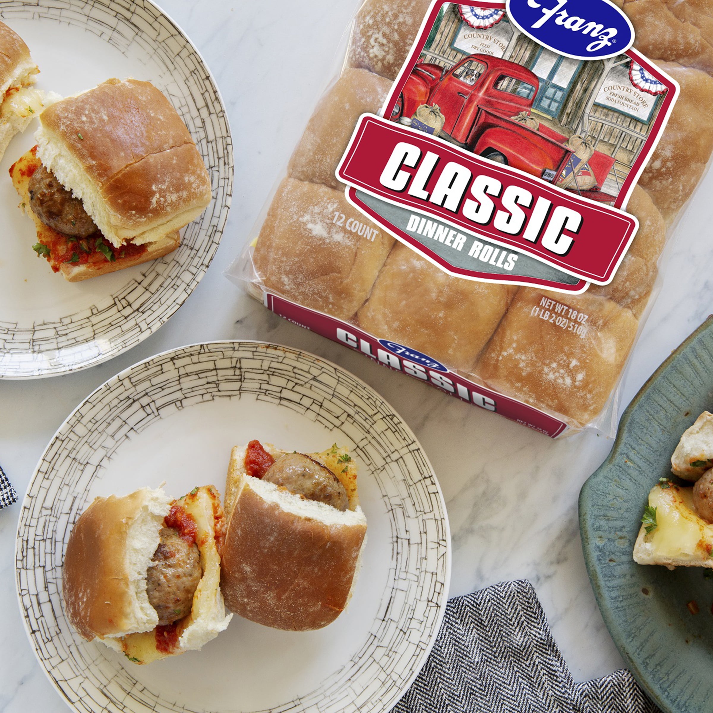 Franz Classic Dinner Rolls, 18 oz, 12 Count