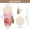 thumbnail image 2 of 500ml Stainless Steel Coffee Mug with Portable Beige Strap Vacuum Insulated Ceramic Coated Coffee Tumbler Pink Roses and Ribbons, 2 of 8